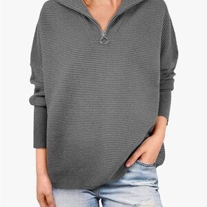 Like new Women’s Anrabess Amazon quarter zip gray long sweater